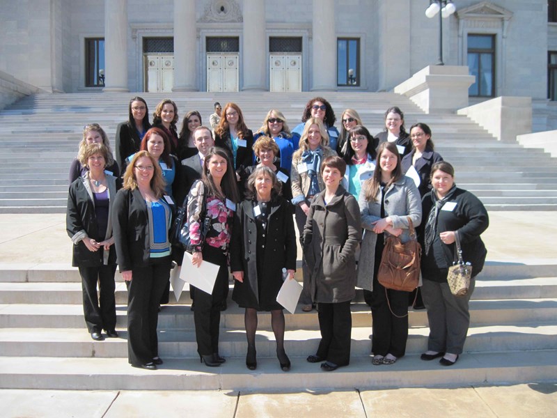 School of Social Work students and faculty attending NASW-AR Lobby Day at the Arkansas Capitol.